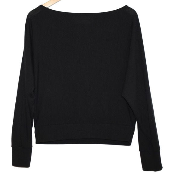 Women's Abercrombie & Fitch Soft A&F Cozy Black Long Sleeve Shirt Top Size Small - Picture 2 of 5